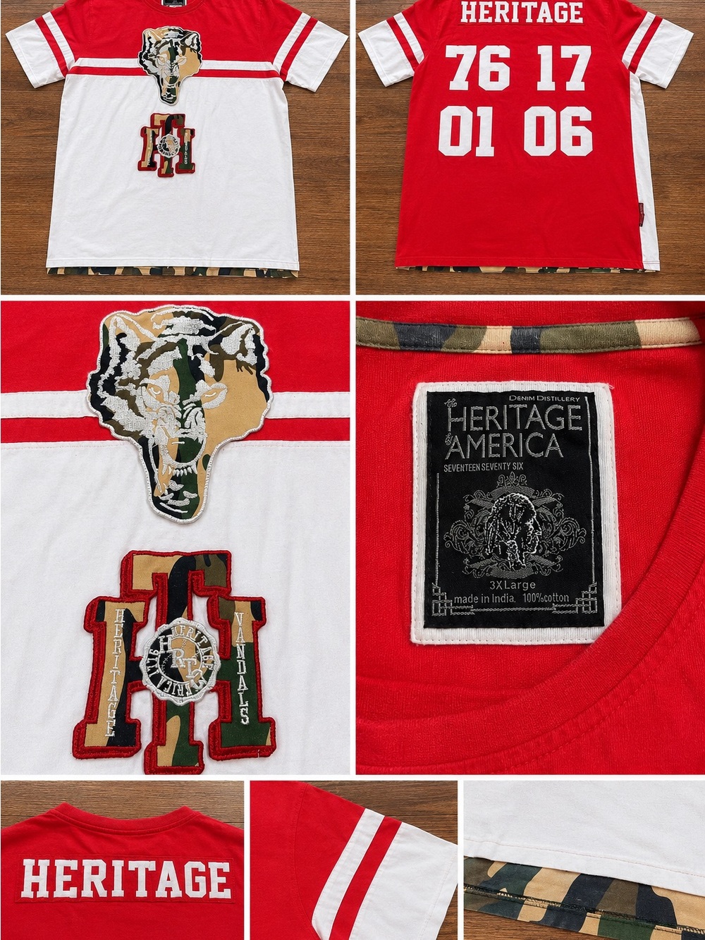 Heritage America Men’s Short Sleeve Red & White Graphic Tee